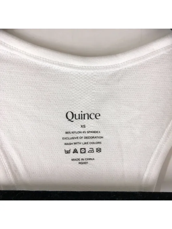 Quince Womens Seamless Ruched Racerback Tank Top White XS - Image 6