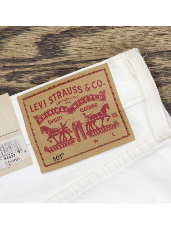 Levi's Womens 501 Original Shorts Denim Jean Jorts Disco Nights White 34 - Image 8