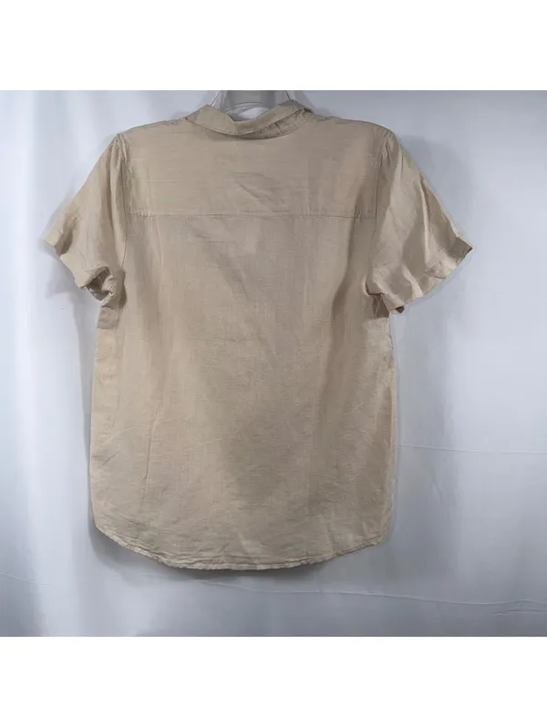 J.Crew Linen Cotton Popover Shirt Beige Size S NWT - Image 7