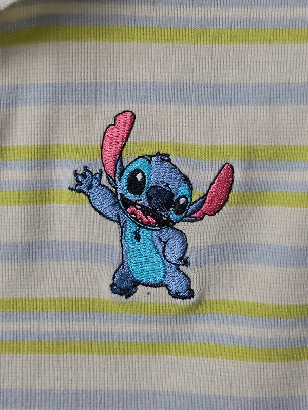 Disney Lilo and Stitch Striped Polo Sleeveless t-shirt Cropped - Image 2