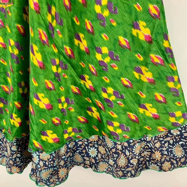 Reversible Maxi Wrap Skirt BINS517 Green - Image 3