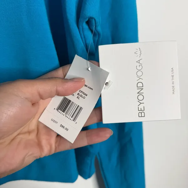 NWT‎ Beyond Yoga All Time Cropped Pullover Long Sleeves Blue Athleisure Gym Yoga - Image 5