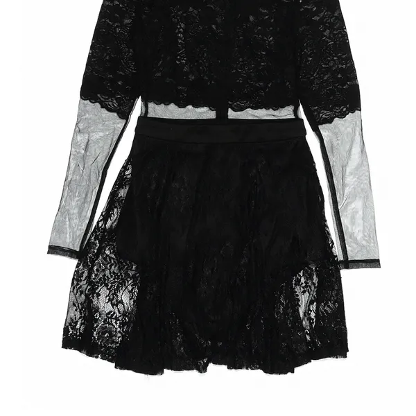 Asilio Wicked Games Black Lace Sheer Mini Dress XS Whimsigoth Romantic Witchy - Image 6