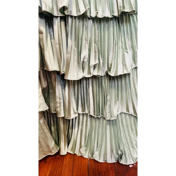 IEENA for MAC DUGGAL Green Pleated Tiered Ruffle Sweetheart Gown Dress size 10 - Image 11