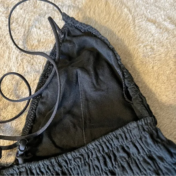 Victoria’s Secret PINK Black Seersucker Bralette Bra Top Size Medium - Image 8
