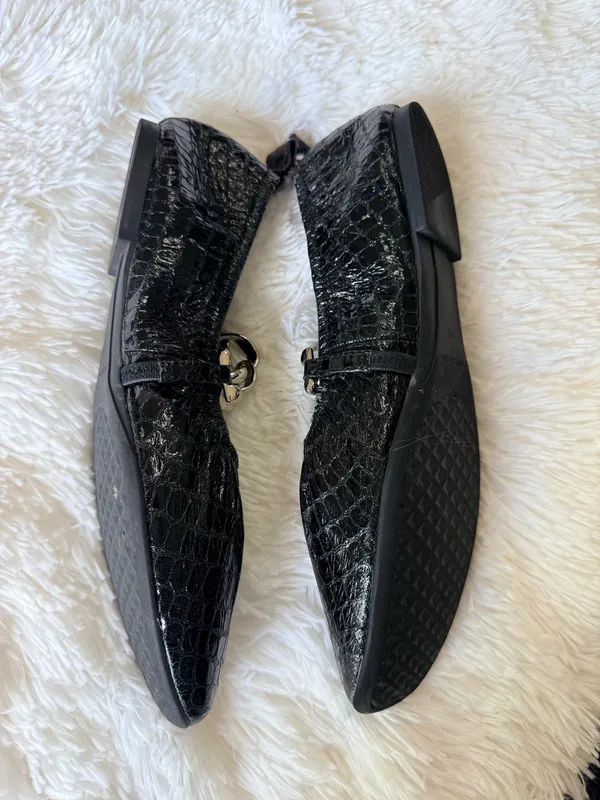 Aerosoles Snakeskin with Silver Chain Flats - Image 4
