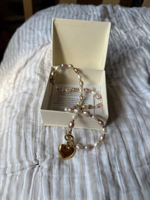 Pearl necklace Gold - Image 4