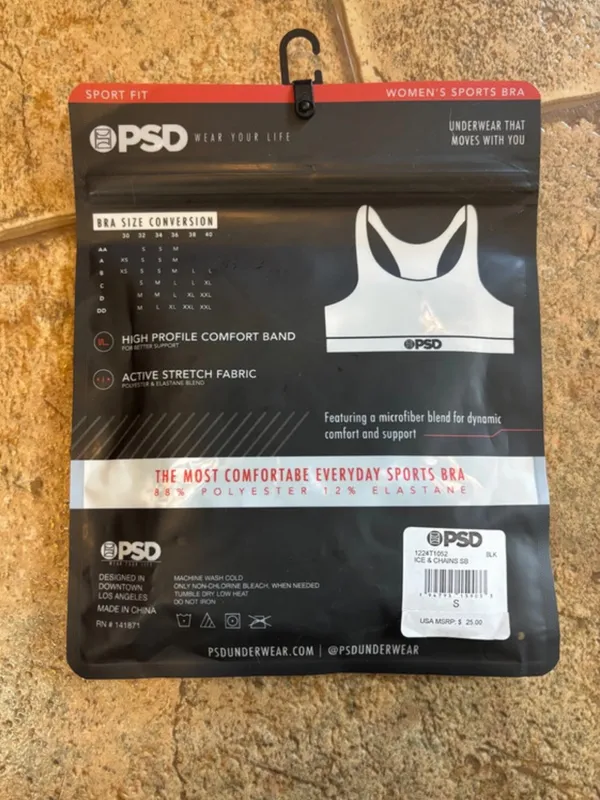 NWT *Bundle of 2* PSD Microfiber Blend Sports Bra Harley Quinn/Ice Chains sz S - Image 11