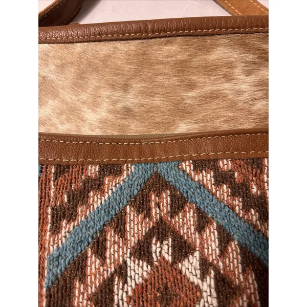 Myra Bag Aztec Cowhide Canvas Rug Purse Western Crossbody Southwestern - Image 2