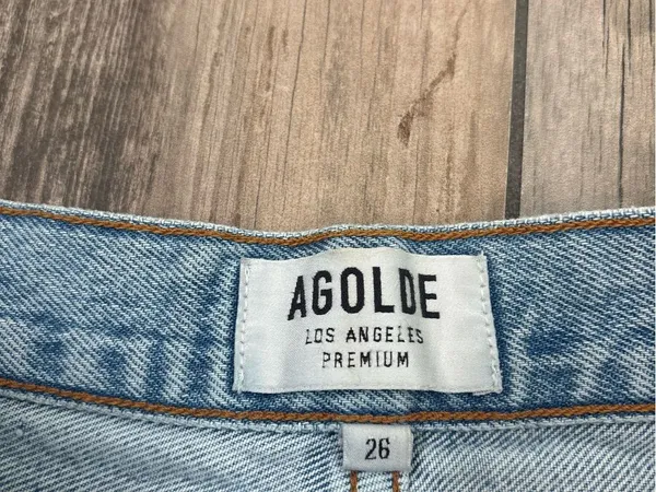 AGOLDE denim jean shorts light wash - Image 3
