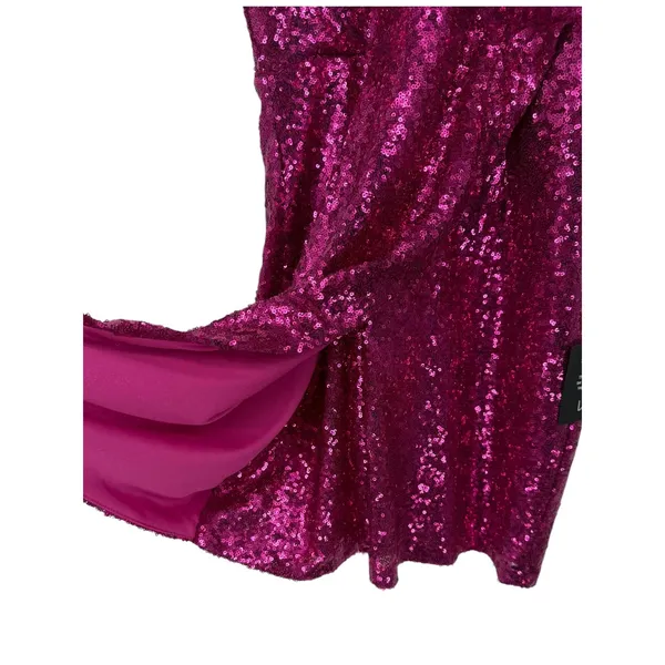 NWT Lulus Womens Hilaria Fuchsia Sequin Bodycon Mini Dress Size Large - Image 12