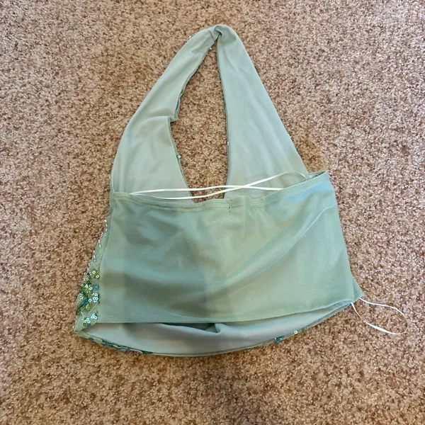 Green beaded halter top - Image 2