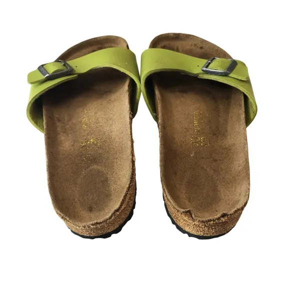 Birkenstock Madrid Sandals Slides Lime Green Birko Flor 39 US Womens 8 - Image 5