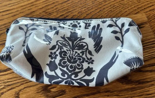 Roller Rabbit Floral Black and Gray Toiletry Pouch - Image 2