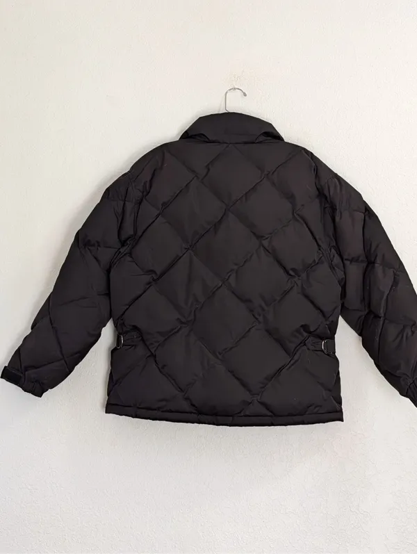 Eddie Bauer Womens Goose Down Puffer Jacket Black Diamond Quilted Size L - Image 2