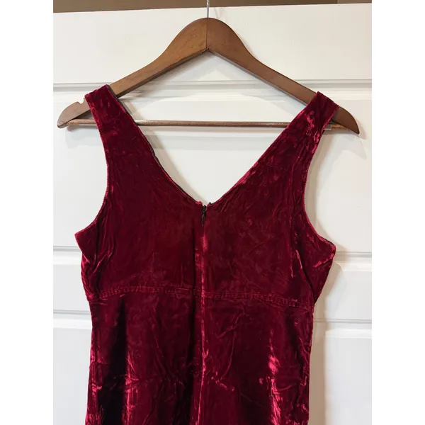 Vintage 90s TRIPP NYC Burgundy Velvet Mini Dress Medium Whimsigoth Goth - Image 7