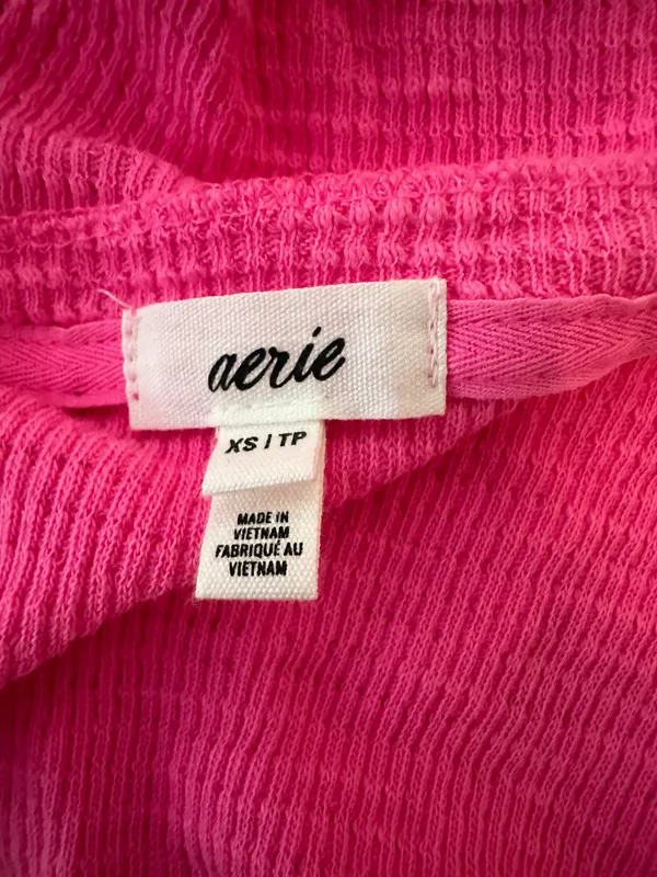 Aerie Waffle Tank Top Pink - Image 2