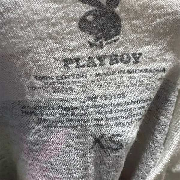 Playboy Women's White T-Shirt XS Multi-Color Bunny Print Logo - Image 3