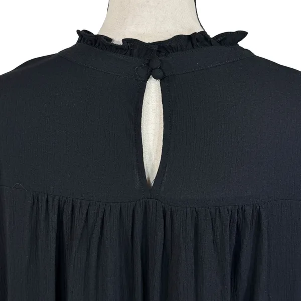 Torrid SZ 2 (2X-Large) Tunic Top Embroidered Ruffled Neck Long Balloon Sleeves - Image 7