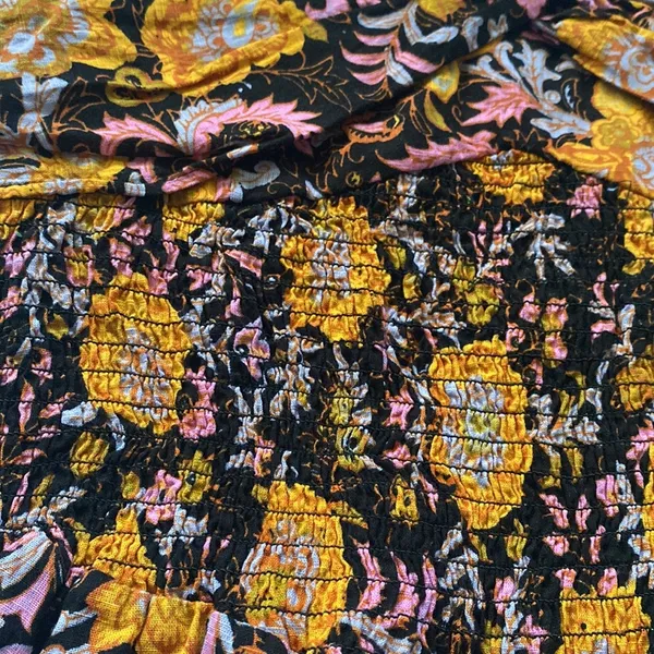 Free People ‘One More Time’ strapless smocked floral peplum tube top, size large - Image 7