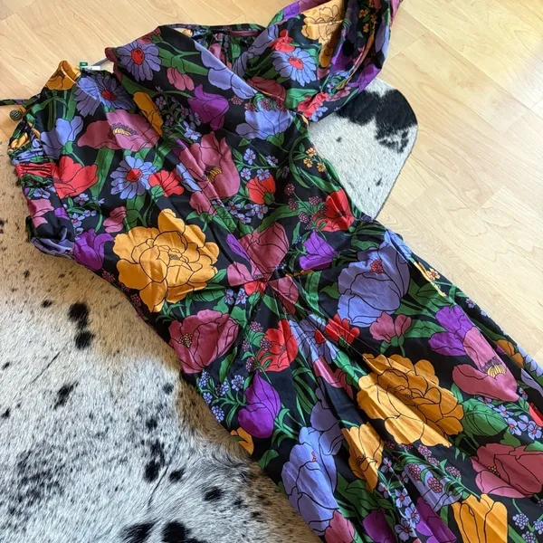 FARM RIO Bucolic Garden Sleeve Cut Out Dress Floral Maxi Size‎ XS - Image 16