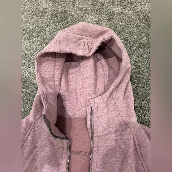 Lululemon Full Zip Scuba Hoodie - Pink Light Cotton Fleece - Image 4