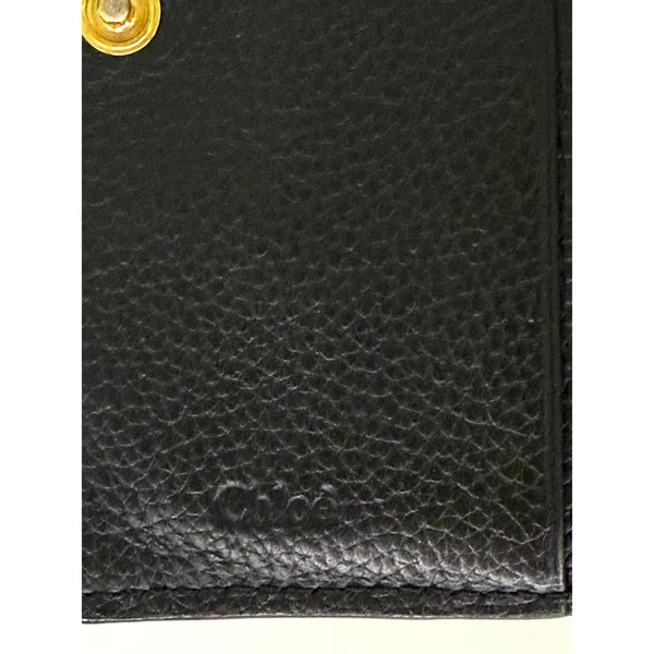 Chloé EUC Small Black and Gold Multi-Compartment Snap Wallet - Image 6