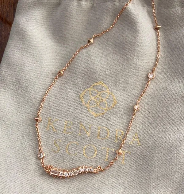 NEW Kendra Scott Kim Pendant Necklace Caterpillar Gold Layering Necklace NWOT - Image 2