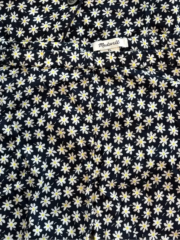 Madewell Mini Daisy Short Sleeve Pajama Set Top medium, bottoms XL - Image 3