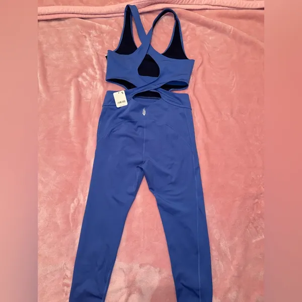 Free People FP Movement Women's XS Back It‎ Up Bodysuit Blue - Image 7