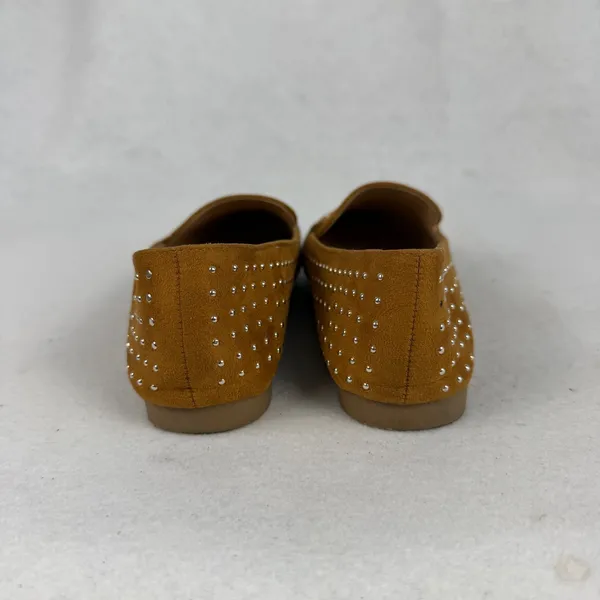 Mudd Loafers Womens 6 Studded Faux Suede Pointed Toe Mustard‎ Boho - Image 6