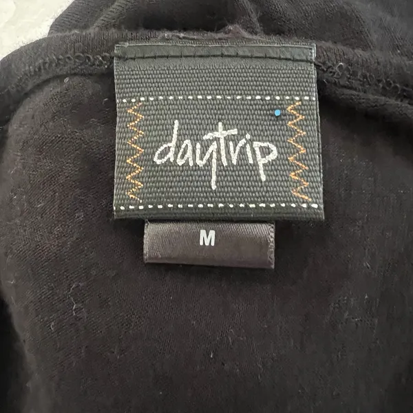 Daytrip Whimsygoth Top Y2K Open Knit Metallic Size Medium Black Silver - Image 10