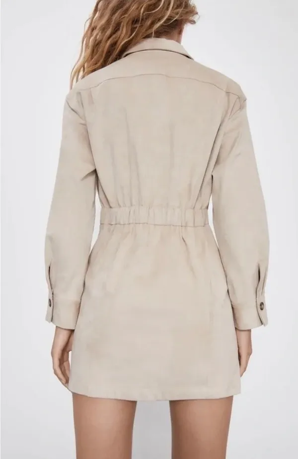 Zara faux suede long sleeve dress - Image 2