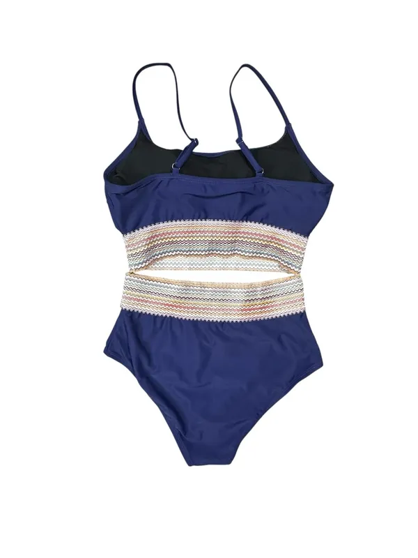 Women’s Navy Blue 2-Piece Bikini Set High-Waisted Swimwear Size M - Image 3