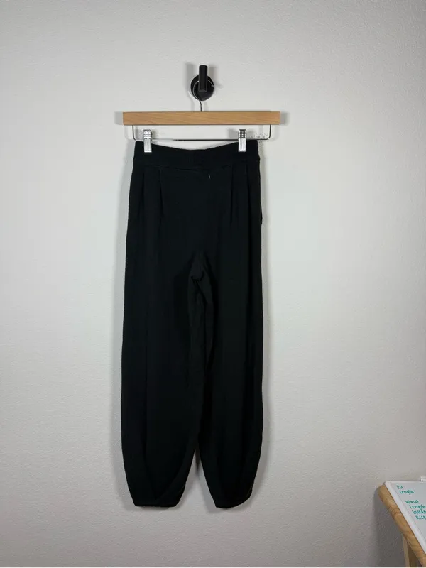 FP Beach Free People Freya Sweater Pants Black Linen Blend Balloon Joggers XS - Image 7