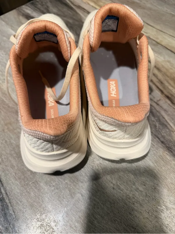 Hoka One One Women's Running Shoe - cream /beige color size 8B - Image 5
