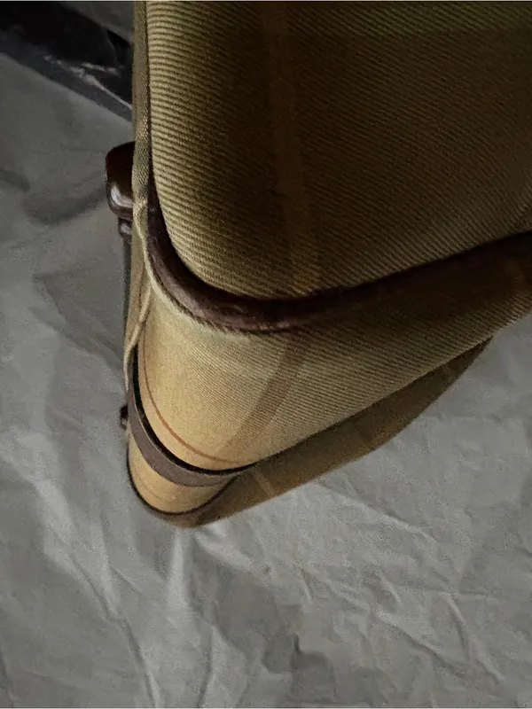 Burberry Beige and Brown Check Canvas‎ Tote with Leather Trim - Image 8