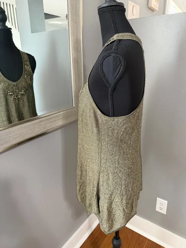VTG Cache Beaded Y2K Boho Handkerchief Knit Tank Top Size XS. - Image 6