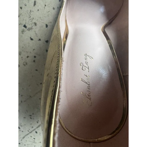 Elisabeth Hang Gold Pumps Heels Size 9.5 - Image 4