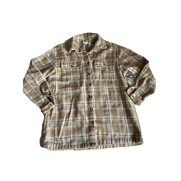 PRINCESS POLLY Mila Plaid Oversized Flannel Button-up Shirt Shacket Size 0 - Image 2
