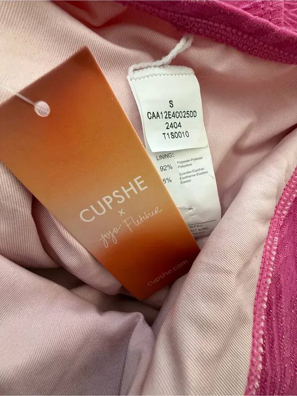 NWT Cupshe x Jojo Fuschia Plunging Cut Out One Piece Size Small - Image 6