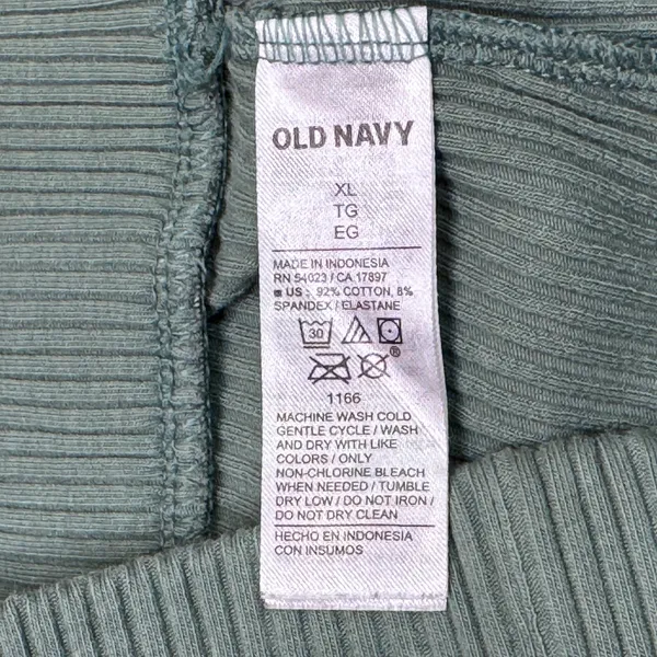 Old Navy Womens XL Sage Green Ribbed Biker Shorts High Waisted Cotton Stretch‎ - Image 3