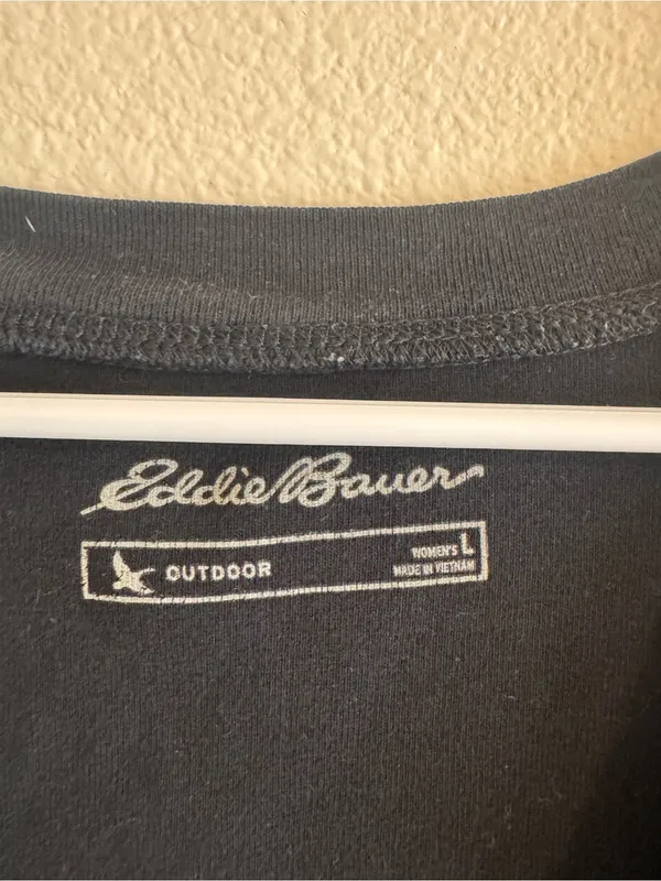 Eddie Bauer Black V-Neck Button Front Cardigan - Image 2