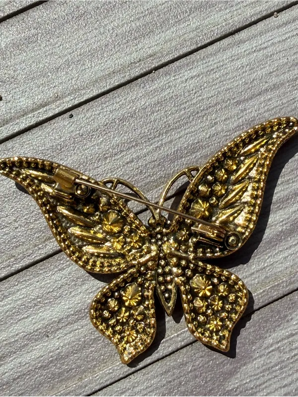 Red Crystal Butterfly Brooch - Women Jewelry - Image 6