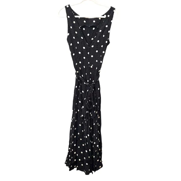 ANN TAYLOR Polka Dot Belted Maxi Dress VINTAGE Sz 10‎ - Image 2