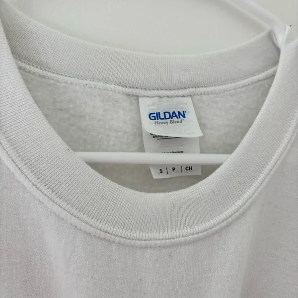 White Gildan Crewneck Sweatshirt - Image 2