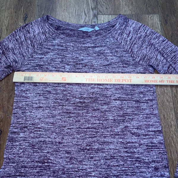 Athleta Space Dye Long Sleeve Top Burgundy Thumbholes Curved Hem Womens M Active - Image 5
