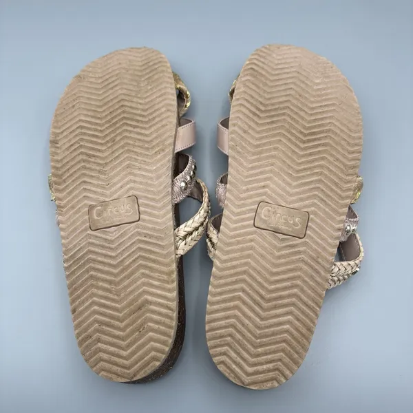Circus Sam Edelman Oleander Shoes Size 7 Metallic Gold Pink Braided Sandals - Image 8