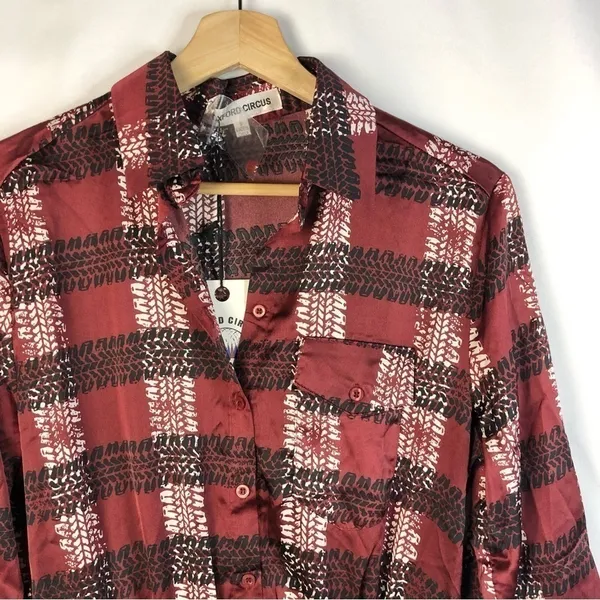 Oxford‎ Circus Red & Black Plaid Fit & Flare Shirt Mini Dress S - Image 3