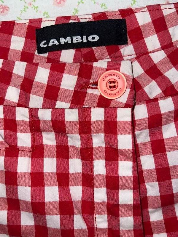 Cambio red & white gingham pants. Size 10 - Image 3